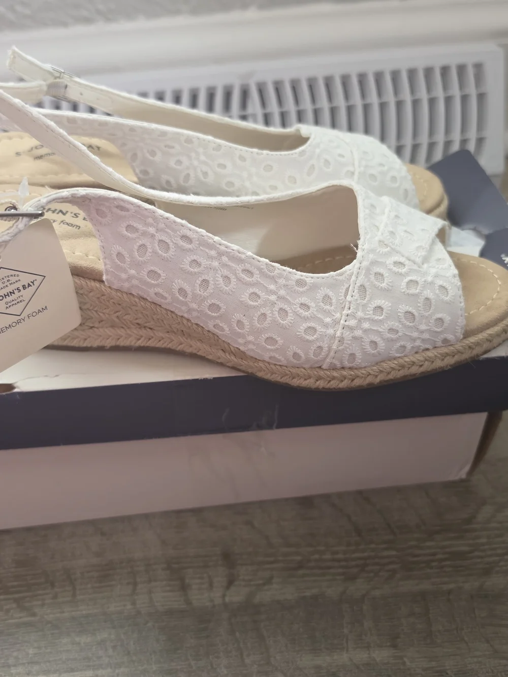 St. John's Bay Slingback espadrille wedge sandals / Peep-toe wedges